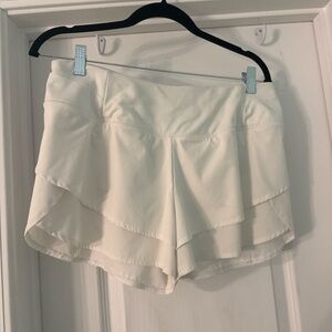 CALIA by Carrie Underwood Cream Layered Athletic Shorts